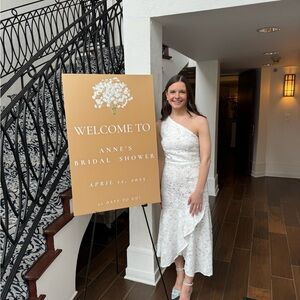 Showpo One-Shoulder White Lace Dress